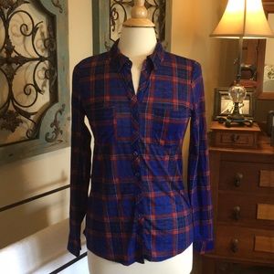 Soft plaid blouse. Size M